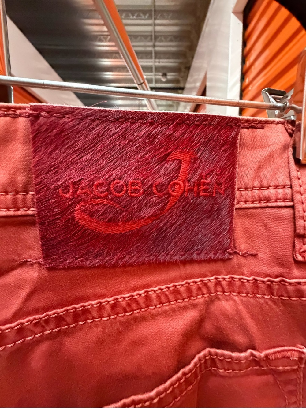 Jacob Cohen Men’s Coral-Red Slim Jeans